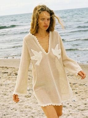 Sea | Dresses | Sea Ny Embroidered Cotton Elegant Cream Lace Shirt Dress |  Poshmark